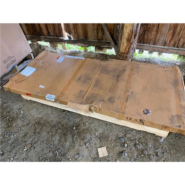 BOX 1 OF 2 OF A SHOWER KIT - TWO 75X31IN GLASS PANES