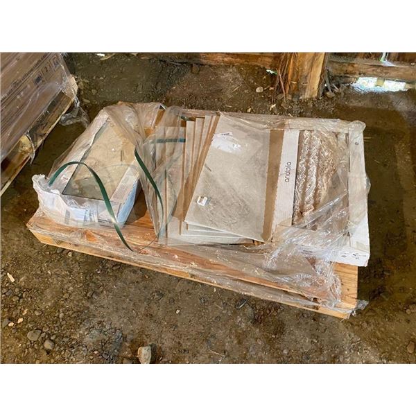 SMALL PALLET OF 24X12IN PORCELAIN TILES - FEW MAY BE CRACKED BUT MOST LOOK OKAY