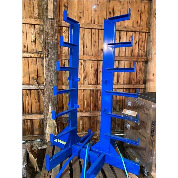 2 OF 80IN HEAVY STEEL PIPE RACKS / SHELVES - FOR HANGING PIPE