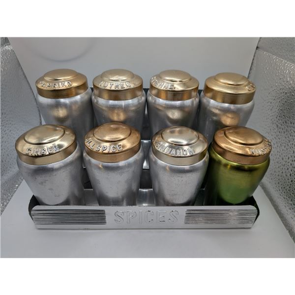 Italian Spun Aluminum Spice Container Set