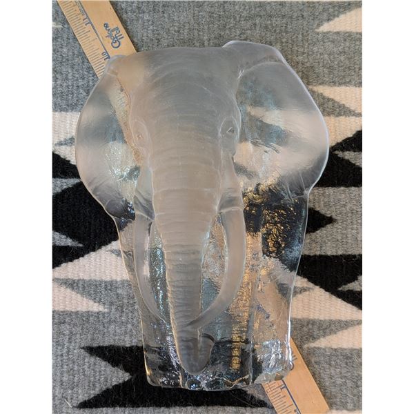 Matts Jonnason Signed Crystal Elephant