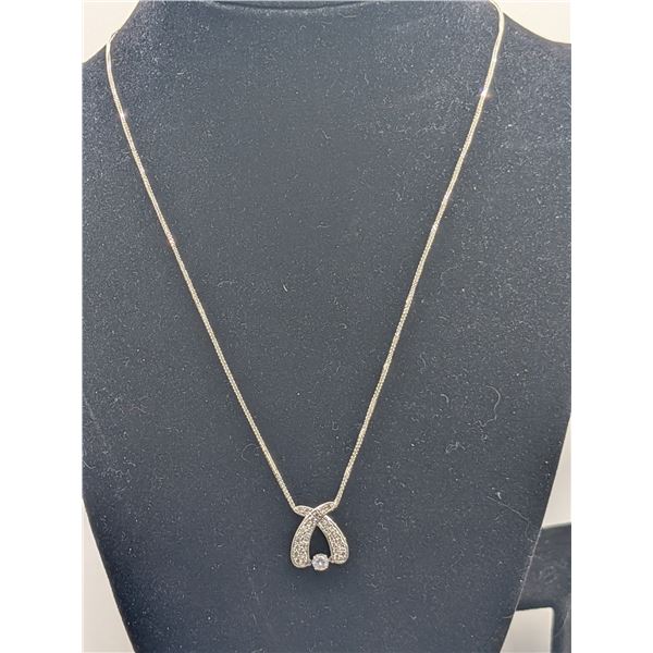 Diamond Necklace Marked BHJ 10K