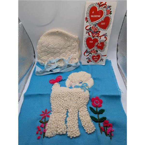 Baby Bonnet / Valentine / Lamb