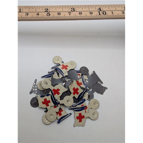 WWII Medical Fold over Red Cross Pins