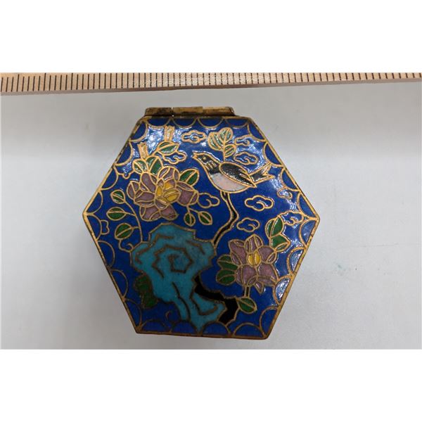 Vintage Enamel Cloisonne Pill Box