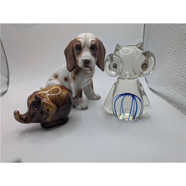 Art Glass Owl / Dog / BMP Elephant
