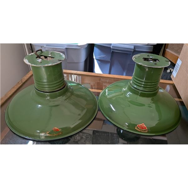 MTS Vintage Canadian Barn Lamp Shades x 2
