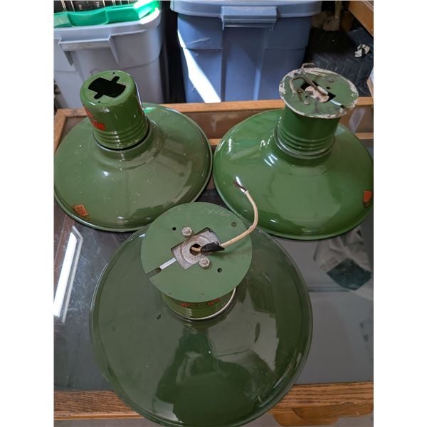 Mts Vintage Canadian Barn Lamp Shades x 3