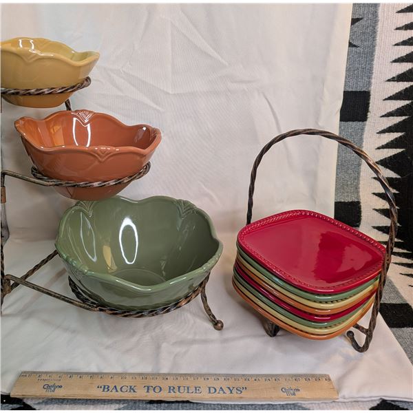 Pavillion Princess House Service Dishes and Snack Plates EXC