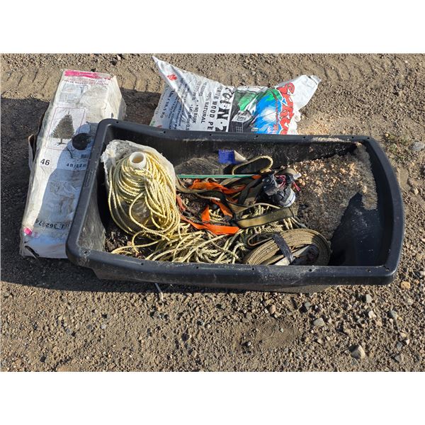 Sled w/ Rope, Straps, Wood pellets, X-Mas Tree, etc.