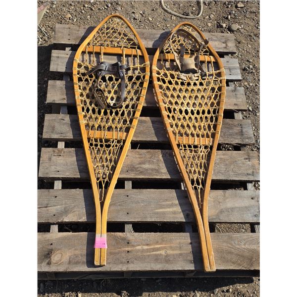 Vintage Torpedo Wood Snowshoes – 4’ Long