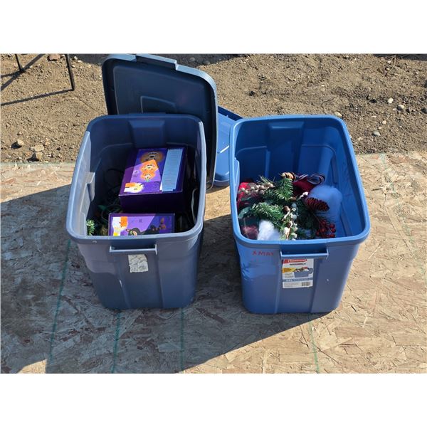 Misc. Holiday Décor Items in (2) Storage Totes