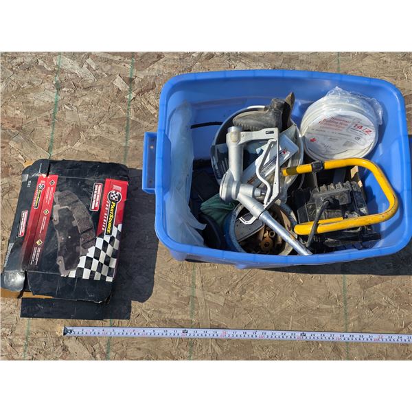 Tub of Misc. Items – Work Light, Hardware, etc.