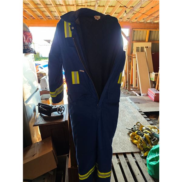 Insulated flame resistant coveralls with reflection strips- size 54R
