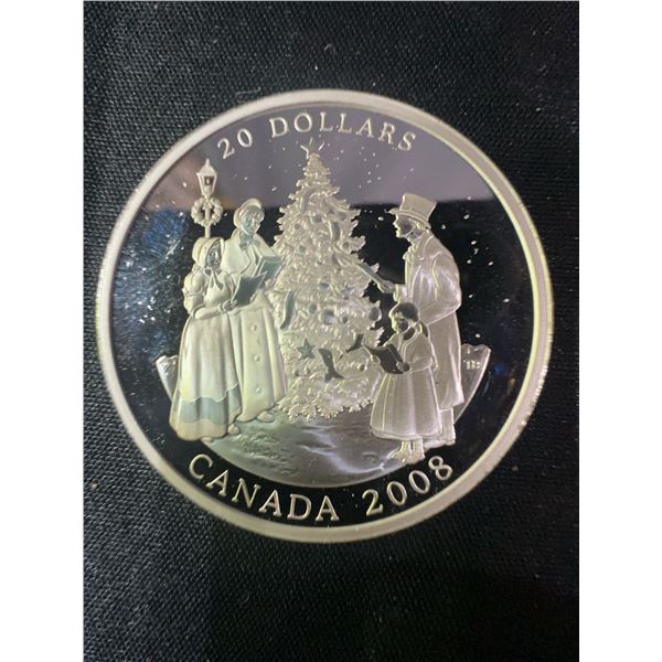 2008 Canada $20 Christmas Coin .9999 Fine Silver 32g