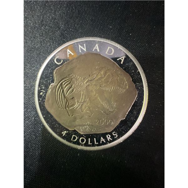 2002 Canadian $4 Coin .9999 Fine Silver 16g T-Rex Design