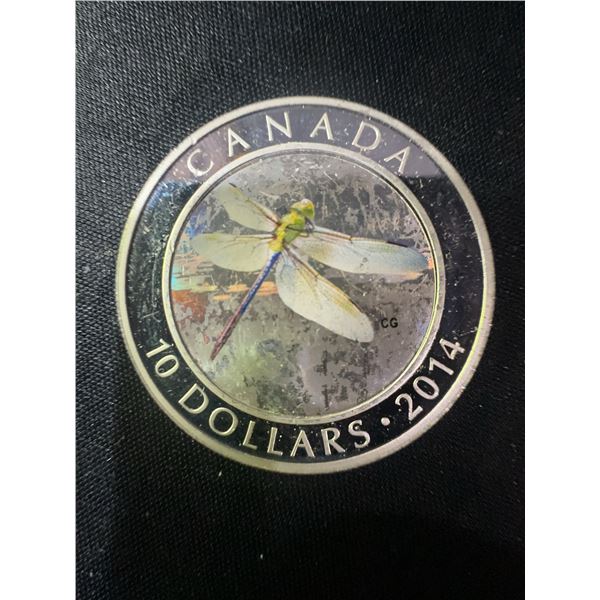 2014 Canada $10 Dragonfly Coin .9999 Fine Silver 16g