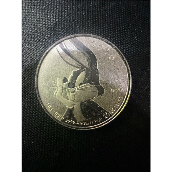 2015 Canada Bugs Bunny $20 .9999 Fine Silver 9g Coin