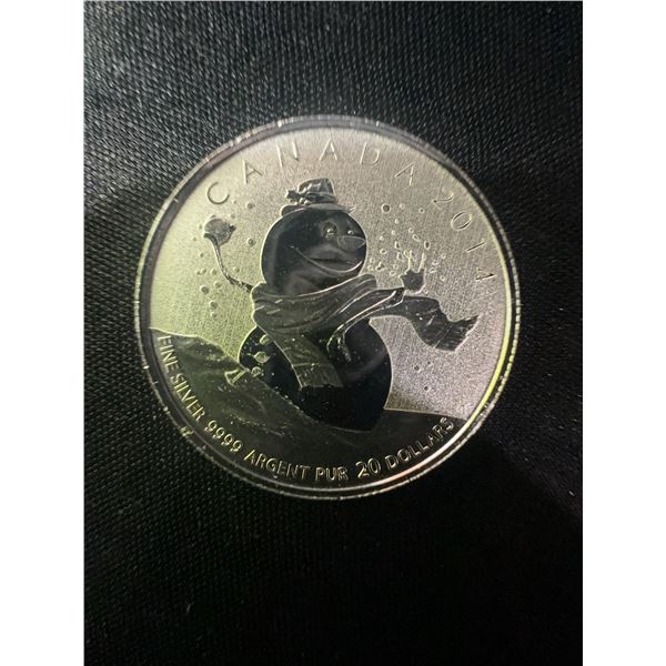 2014 Canada .9999 Fine Silver $20 Snowman Coin, 9g