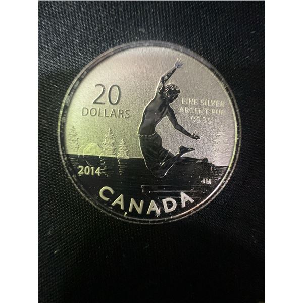 2014 Canada $20 Fine Silver Coin 9g .9999 Queen Elizabeth II
