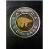Image 1 : Canada 2002 $2 Coin .9999 Fine Silver, 24k Gold Plated Core, 9g