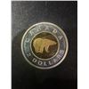 Image 1 : 2003 Canada $2 Coin .9999 Fine Silver with 24k Gold Plated Core, 9g