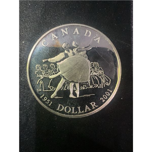 2001 Canada Dollar .925 Sterling Silver Coin, 25.2g Ballet Design