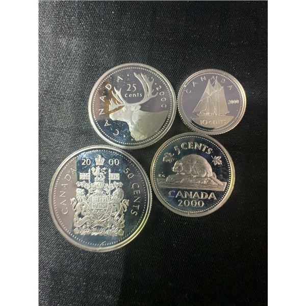 2000 Canada .925 Sterling Silver Proof 4-Coin Set, 23g Total