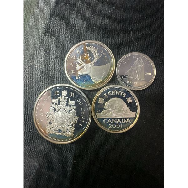 2001 Canada .925 Sterling Silver Proof Coin Set, 4 Coins, 23g