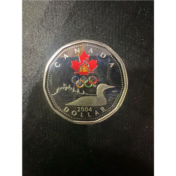 2004 Canada Olympic Colourized Dollar .925 Sterling Silver 7g