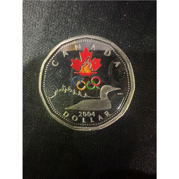 2004 Canada Olympic Colourized Dollar .925 Sterling Silver Coin 7g