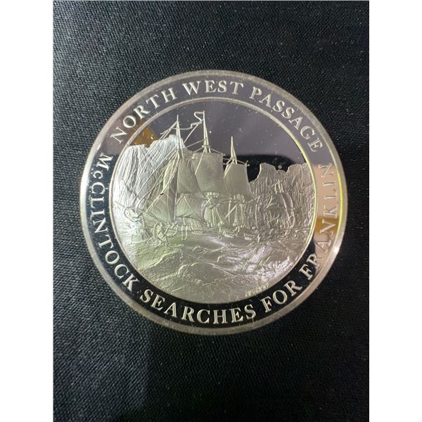 Sterling Silver Mountbatten Medallic North West Passage Coin, 36.9g