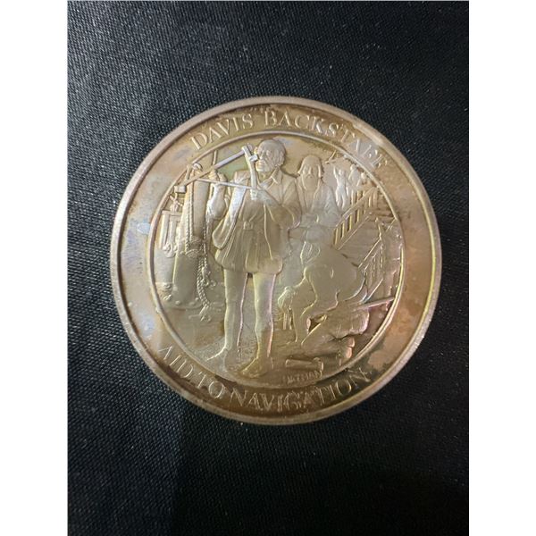 Davis Backstaff Sterling Silver Medal, London Hallmark