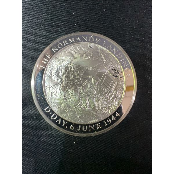 Normandy Landings .925 Sterling Silver Coin, Mountbatten Medallic Series