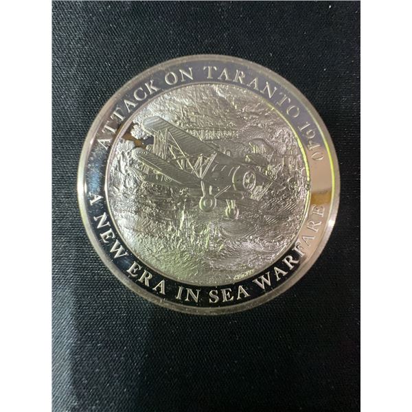 Mountbatten Medallic History "Attack on Taranto" .925 Sterling Silver Coin, 36.9g