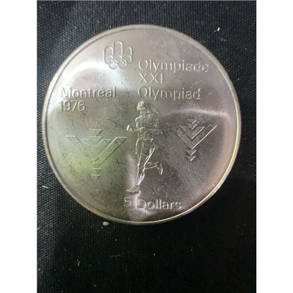 1976 Montreal Olympics $5 .925 Sterling Silver Coin 24.3g