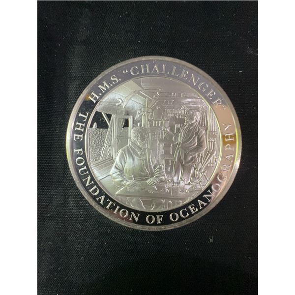 Mountbatten Medallic History Sterling Silver HMS Challenger Coin 36.9g