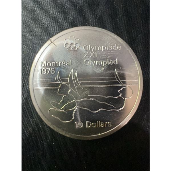 1976 Montreal Olympics $10 .925 Sterling Silver Coin, 48.6g