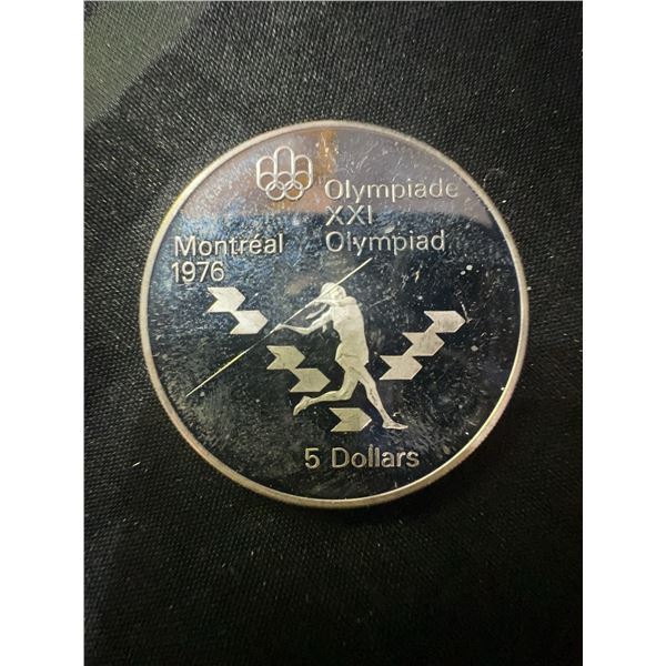 1976 Montreal Olympics $5 Coin, .925 Sterling Silver, 24.3g