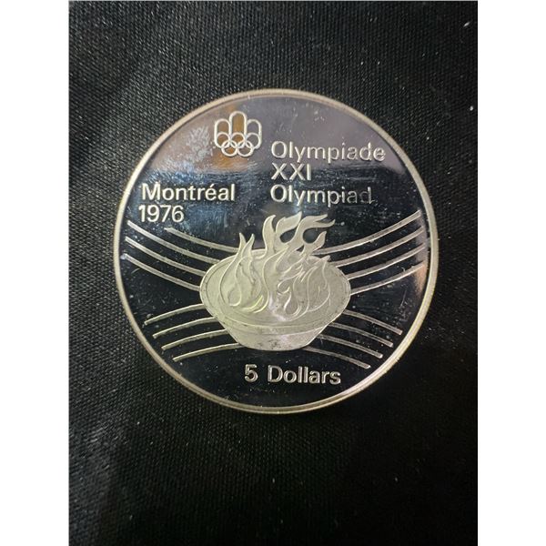 1976 Montreal Olympics $5 .925 Sterling Silver Coin, 24.3g