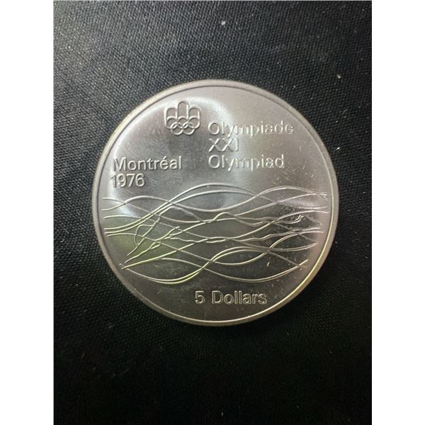 1976 Montreal Olympics $5 .925 Sterling Silver Coin, 24.3g
