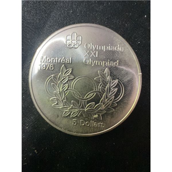 1976 Montreal Olympics $5 Sterling Silver Coin, 0.72oz Pure Silver