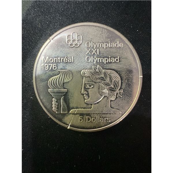 1976 Montreal Olympics $5 Sterling Silver Coin, 0.925, 24.3g