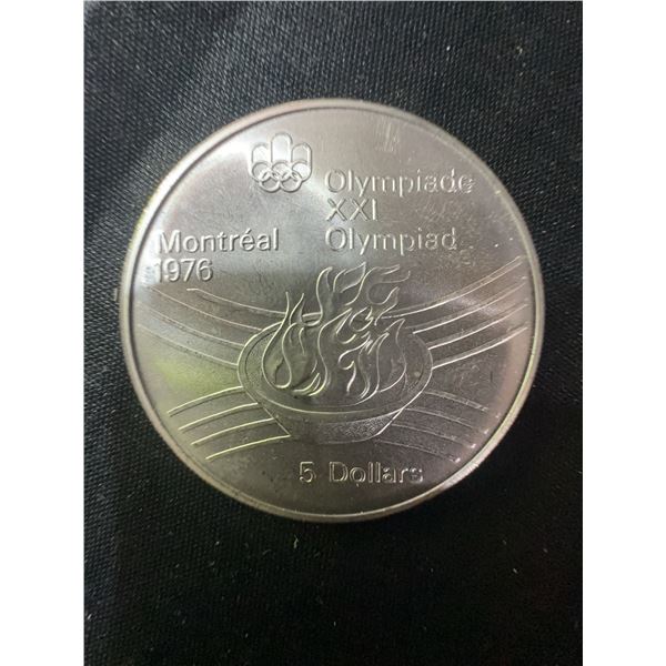 1976 Montreal Olympics $5 .925 Sterling Silver Coin, 24.3g
