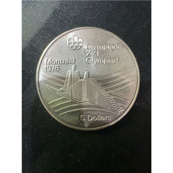 1976 Montreal Olympics $5 .925 Sterling Silver Coin, 24.3g
