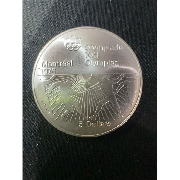 1976 Montréal Olympics $5 Sterling Silver Coin, 24.3g