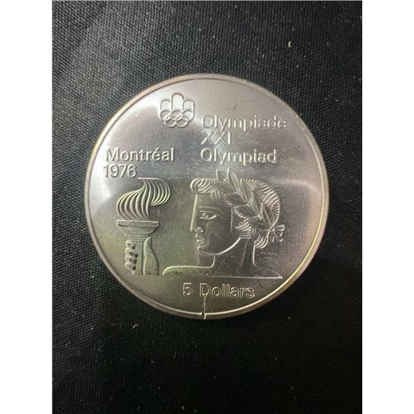 1976 Montreal Olympics $5 Coin, .925 Sterling Silver, 24.3g