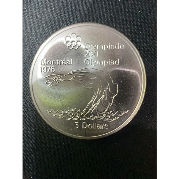 1976 Montreal Olympics $5 .925 Sterling Silver Coin, 24.3g