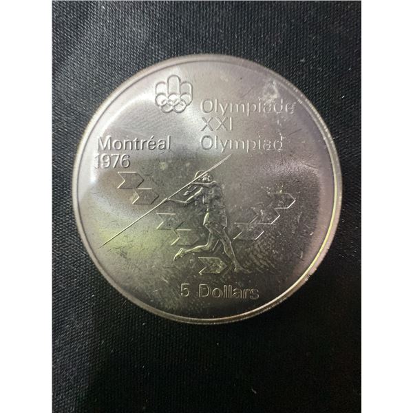 1976 Montreal Olympics $5 .925 Sterling Silver Coin, 24.3g
