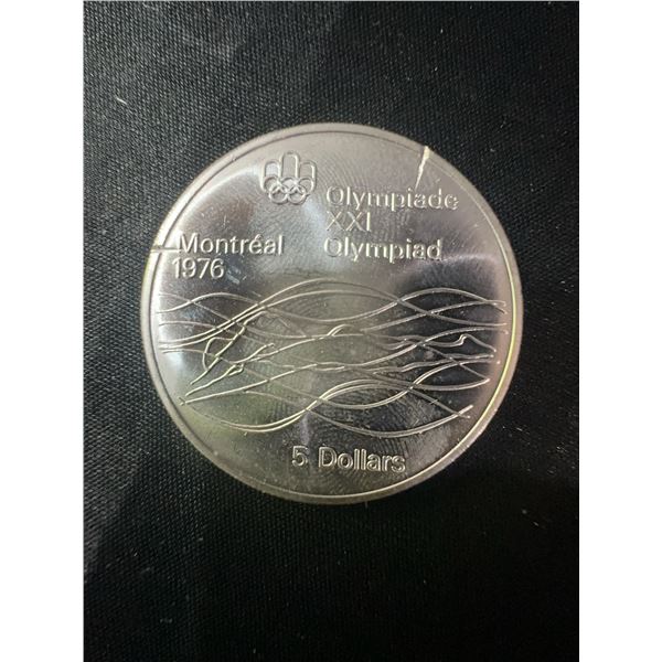 1976 Montreal Olympics $5 .925 Sterling Silver Coin, 24.3g